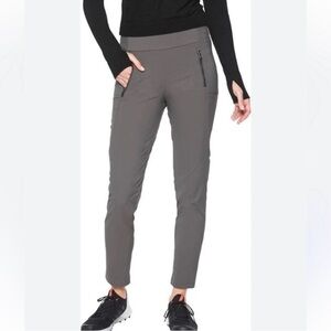 Athleta Headlands Hybrid Tight with Stash Zipper Pockets Gray Size 10